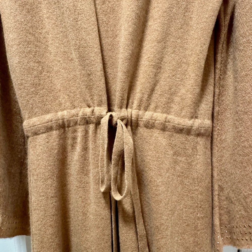 100% Cashmere Tan Long Sleeve Sweater Dress w/Belt - Picture 10 of 10